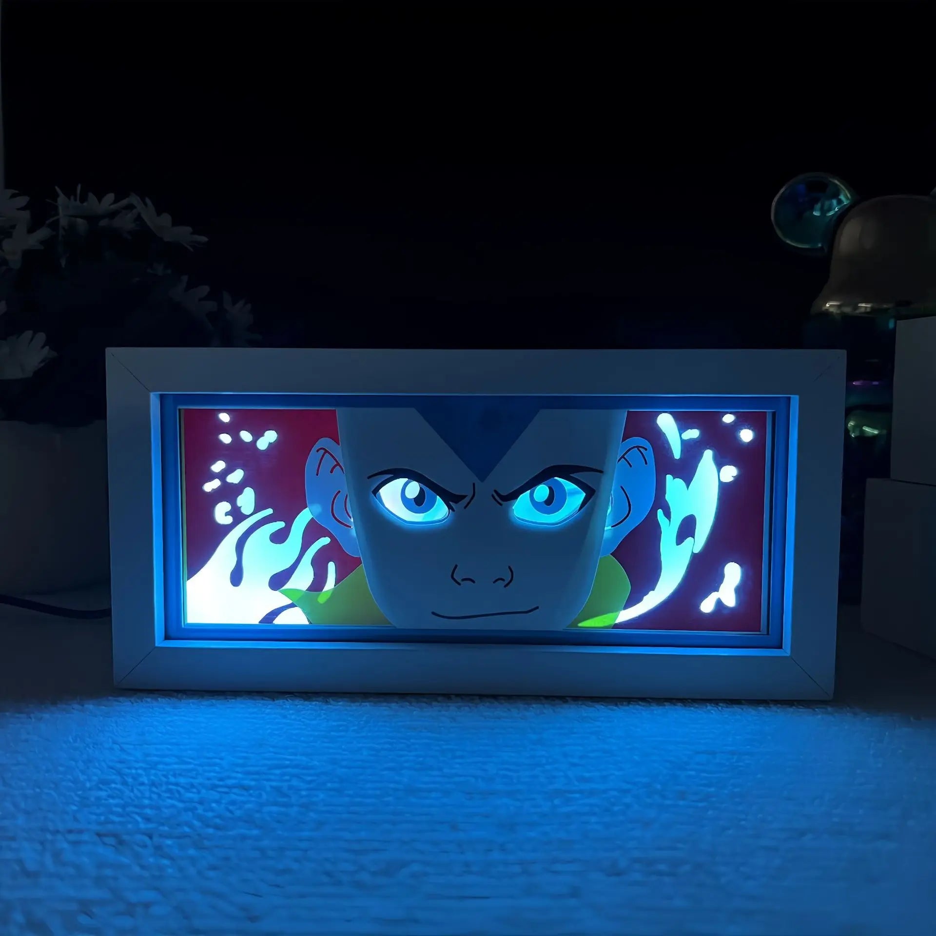 Anime LED Night Light MDF Wood Frame Paper Cut Lightbox for Bedroom Decoration Drop Shipping 5V Input Voltage AAA Battery Power