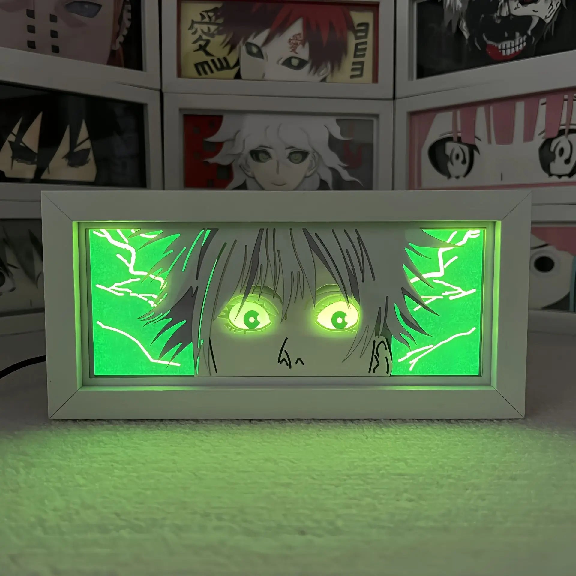 Anime LED Night Light MDF Wood Frame Paper Cut Lightbox for Bedroom Decoration Drop Shipping 5V Input Voltage AAA Battery Power