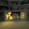 Anime LED Night Light MDF Wood Frame Paper Cut Lightbox for Bedroom Decoration Drop Shipping 5V Input Voltage AAA Battery Power
