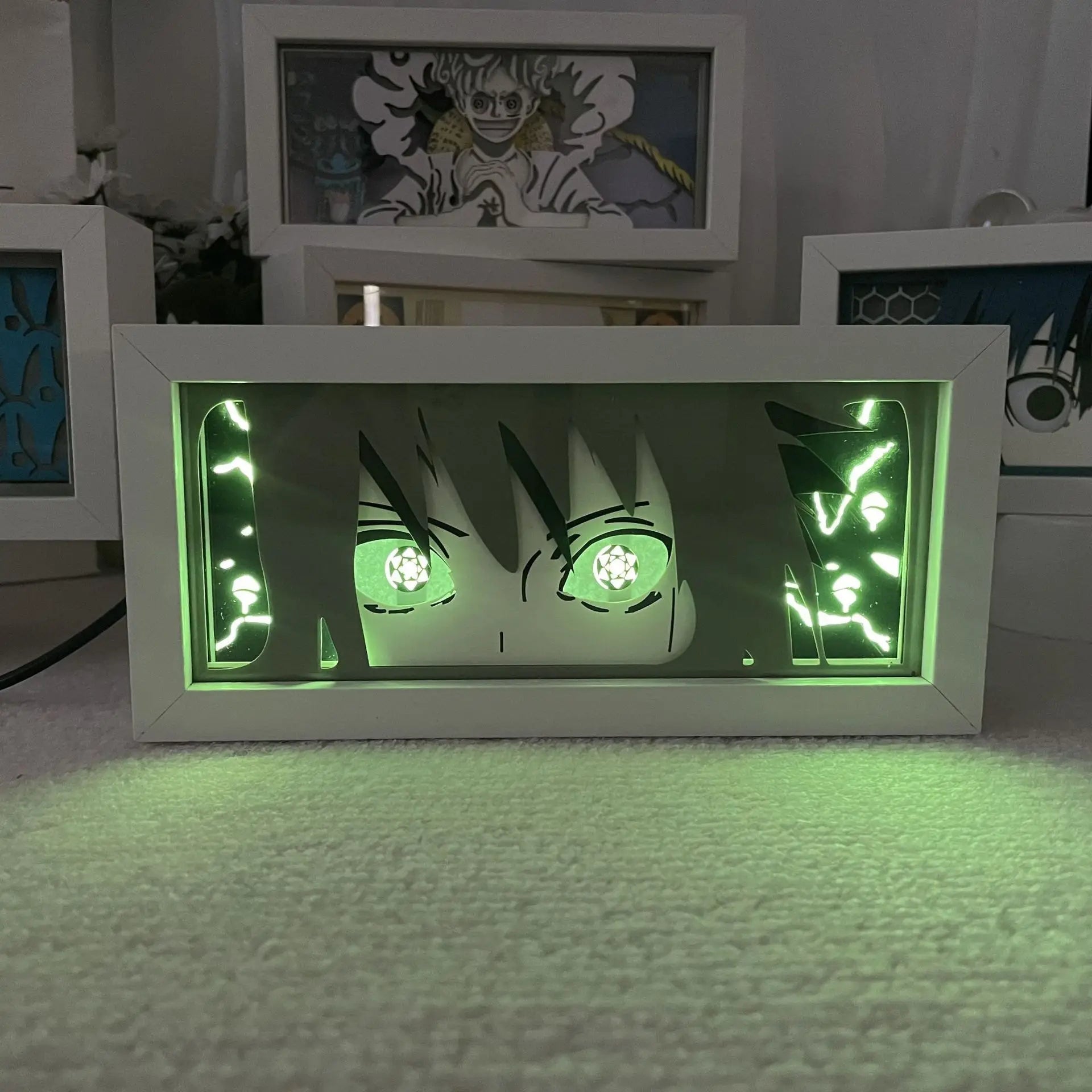 Anime LED Night Light MDF Wood Frame Paper Cut Lightbox for Bedroom Decoration Drop Shipping 5V Input Voltage AAA Battery Power