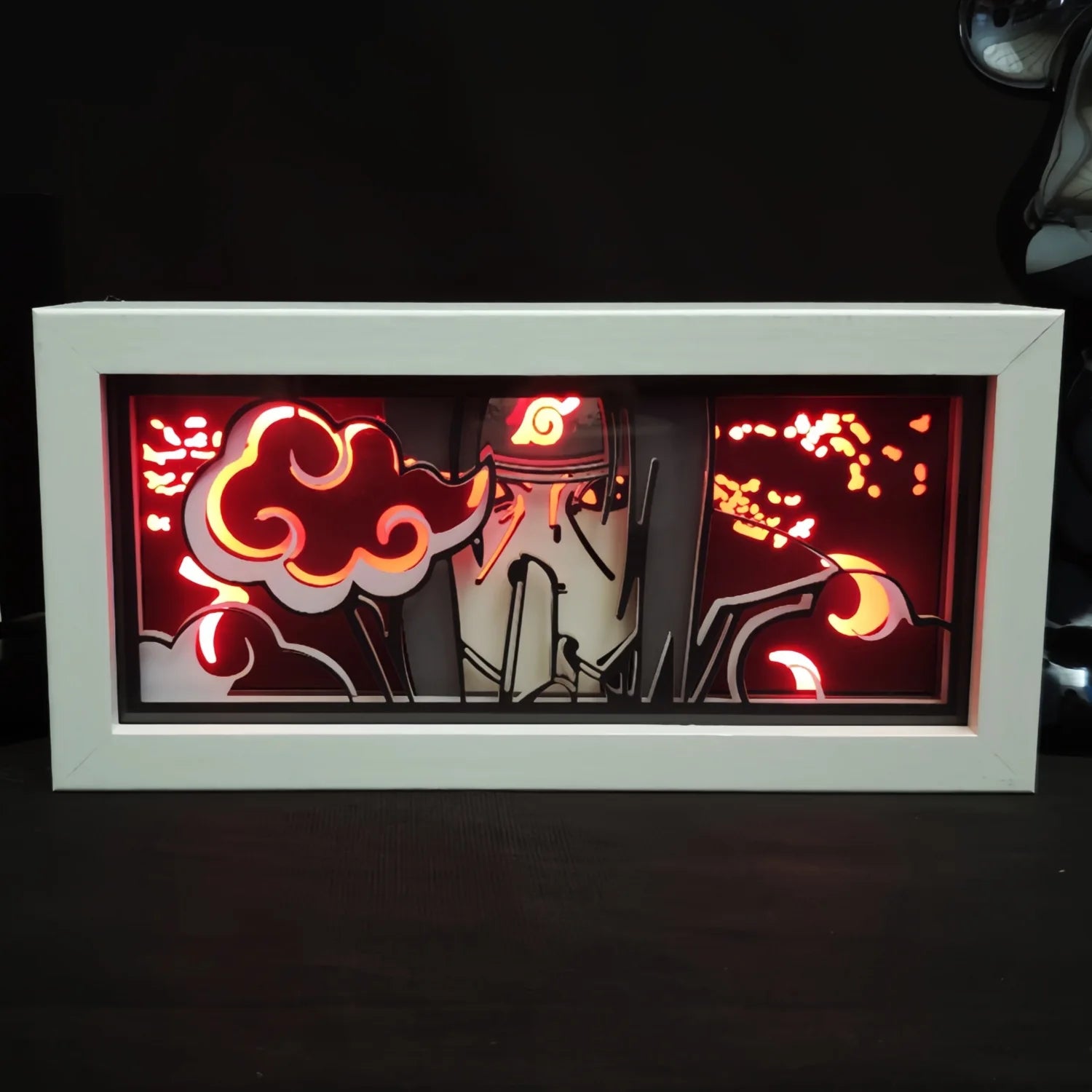 Anime LED Night Light MDF Wood Frame Paper Cut Lightbox for Bedroom Decoration Drop Shipping 5V Input Voltage AAA Battery Power