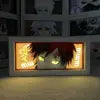 Anime LED Night Light MDF Wood Frame Paper Cut Lightbox for Bedroom Decoration Drop Shipping 5V Input Voltage AAA Battery Power
