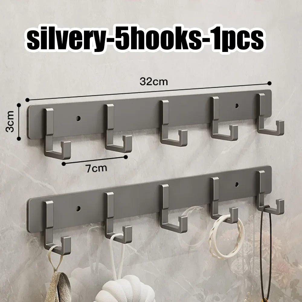 Household Black Hook Hanging Clothes Hanger Hanging Clothes Towel Hanger Bathroom Robe Hanging Heavy Kitchen Accessories