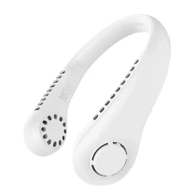 New Mini Neck Mounted Fan Portable Bladeless Neck Rechargeable Air Cooler 3 Speed Mini Summer Sports Fan Outdoor USB Charging