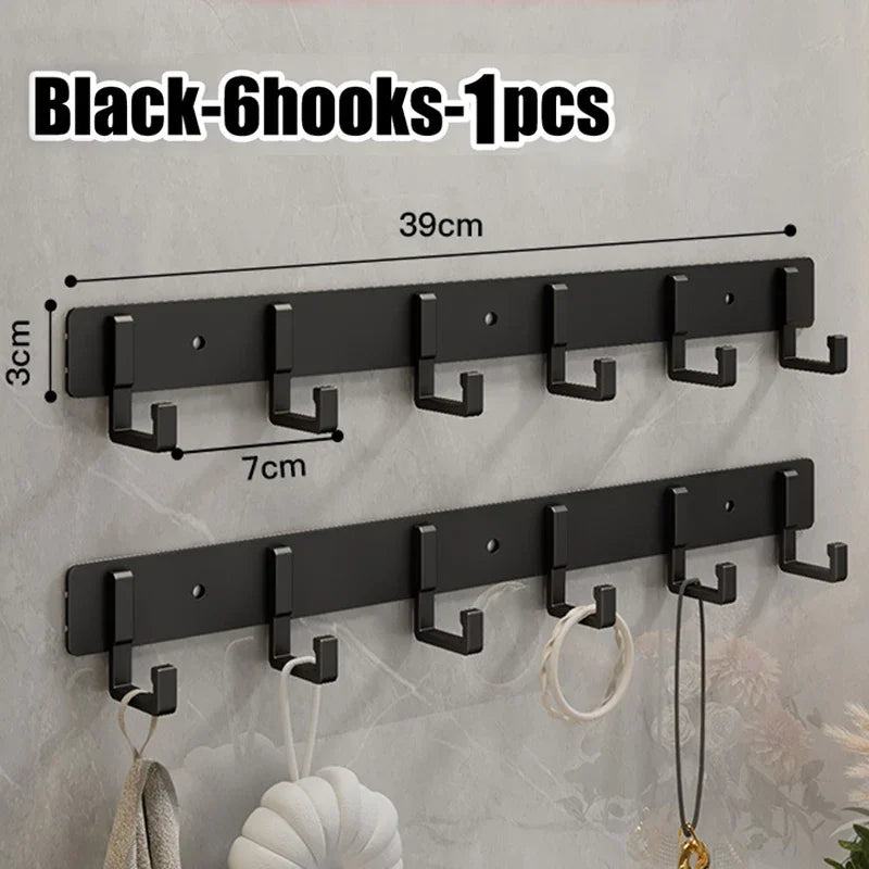 Household Black Hook Hanging Clothes Hanger Hanging Clothes Towel Hanger Bathroom Robe Hanging Heavy Kitchen Accessories