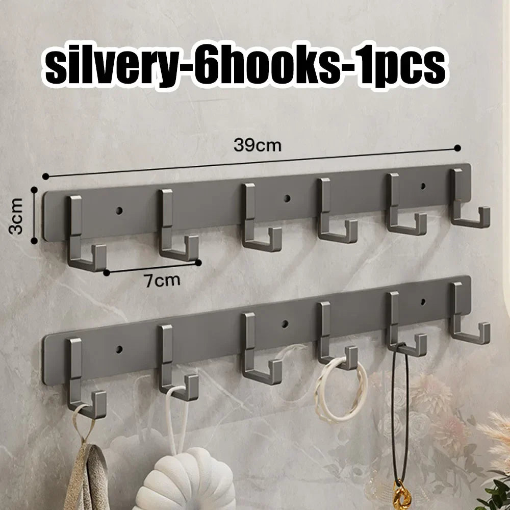 Household Black Hook Hanging Clothes Hanger Hanging Clothes Towel Hanger Bathroom Robe Hanging Heavy Kitchen Accessories