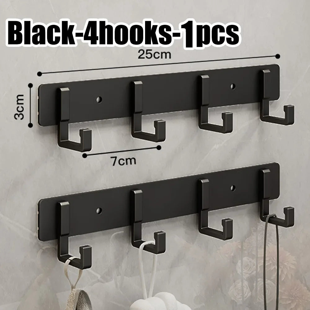 Household Black Hook Hanging Clothes Hanger Hanging Clothes Towel Hanger Bathroom Robe Hanging Heavy Kitchen Accessories