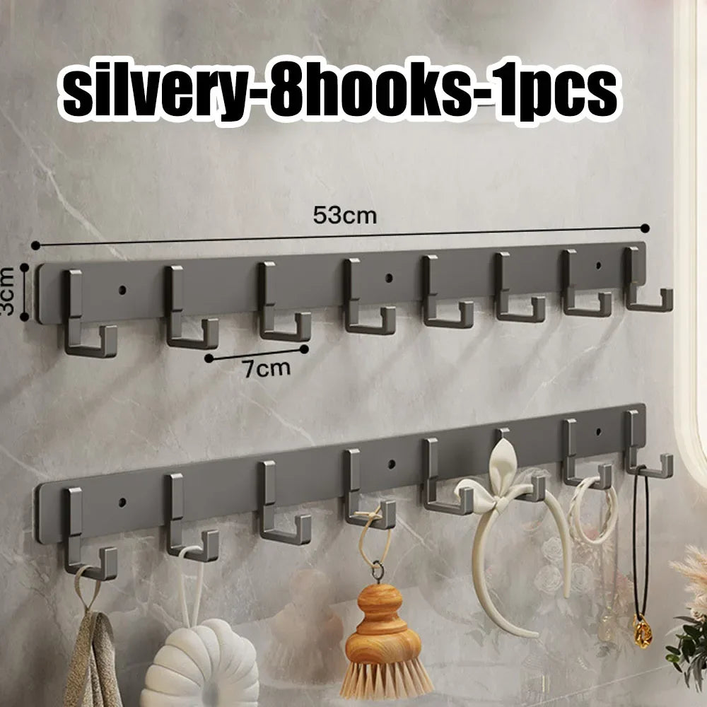 Household Black Hook Hanging Clothes Hanger Hanging Clothes Towel Hanger Bathroom Robe Hanging Heavy Kitchen Accessories