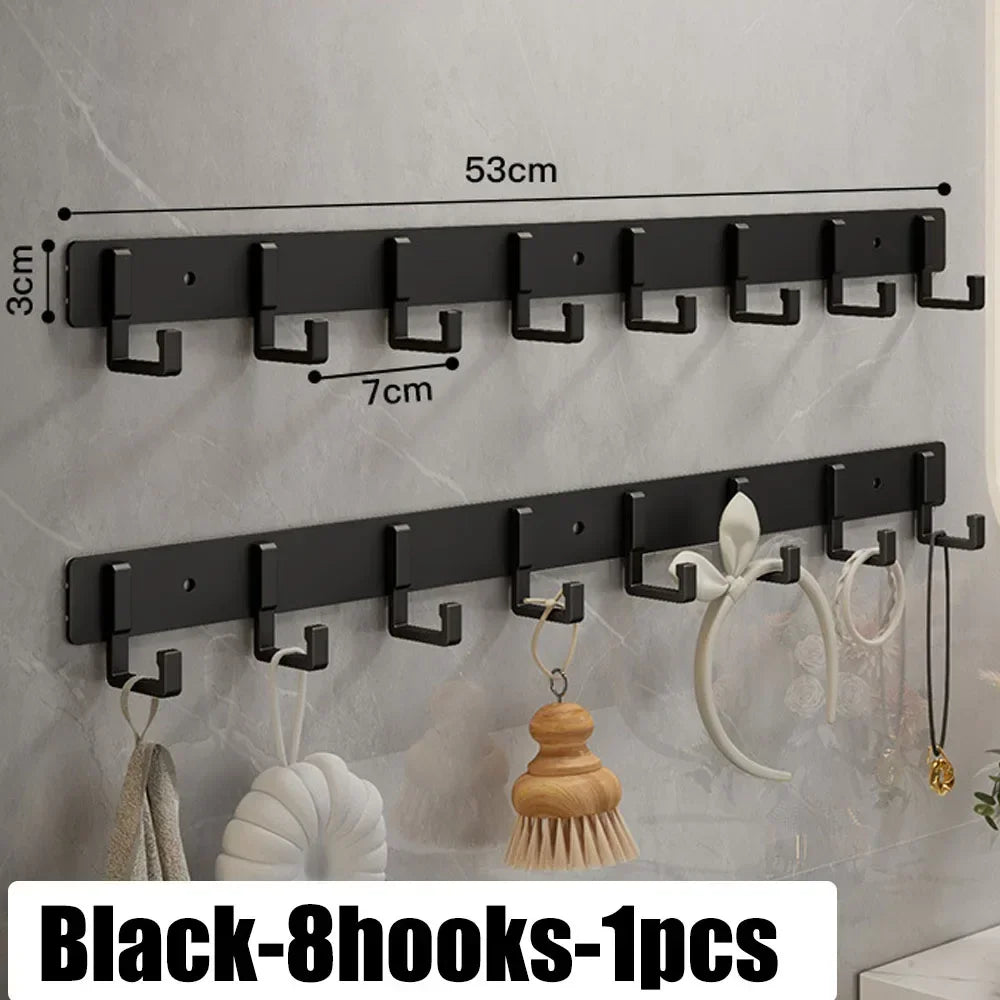 Household Black Hook Hanging Clothes Hanger Hanging Clothes Towel Hanger Bathroom Robe Hanging Heavy Kitchen Accessories